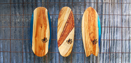 Camphor laurel handmade balance board with resin artwork