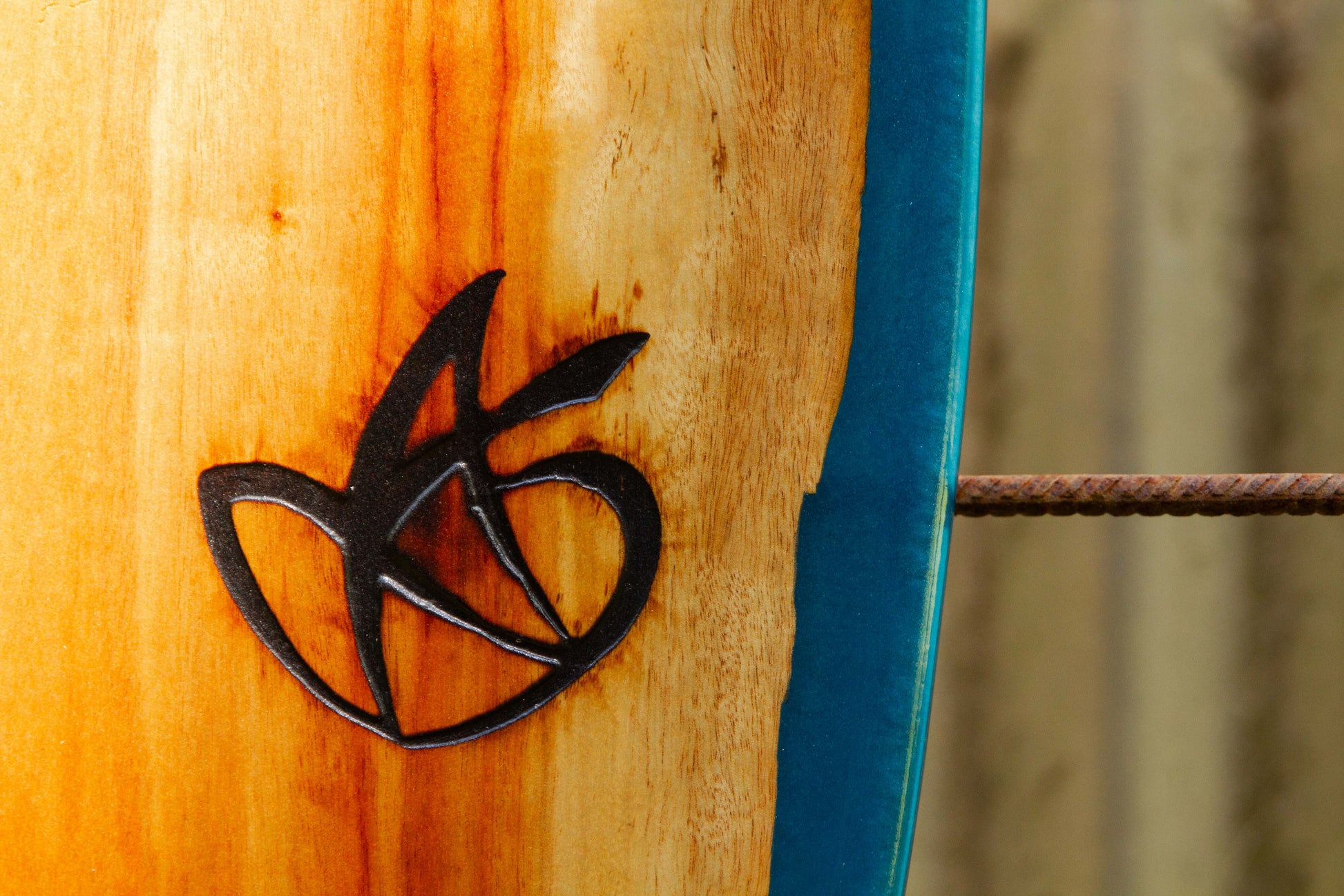 Handmade wooden Balance Board with resin artwork