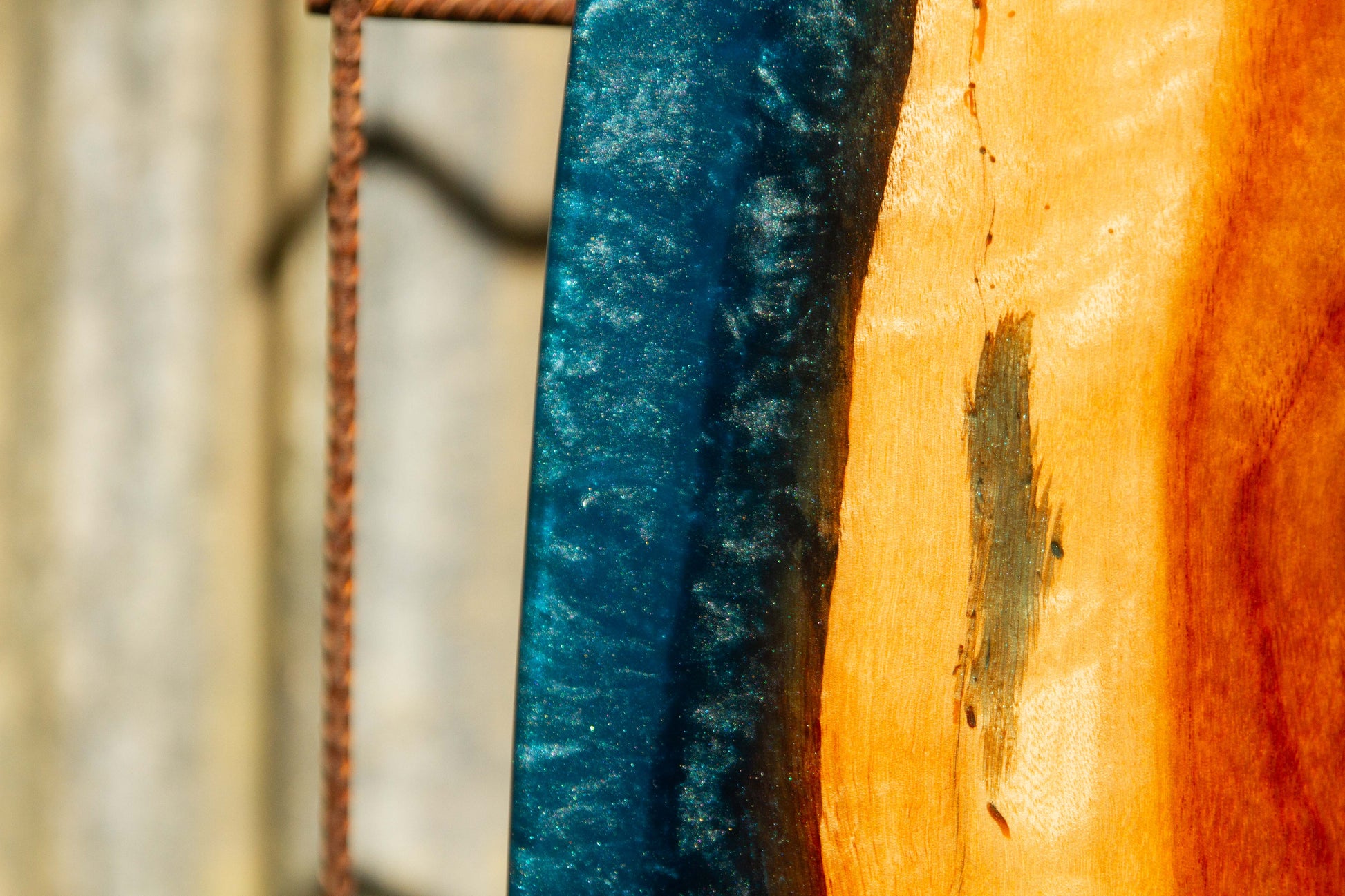 Handmade wooden Balance Board with resin artwork