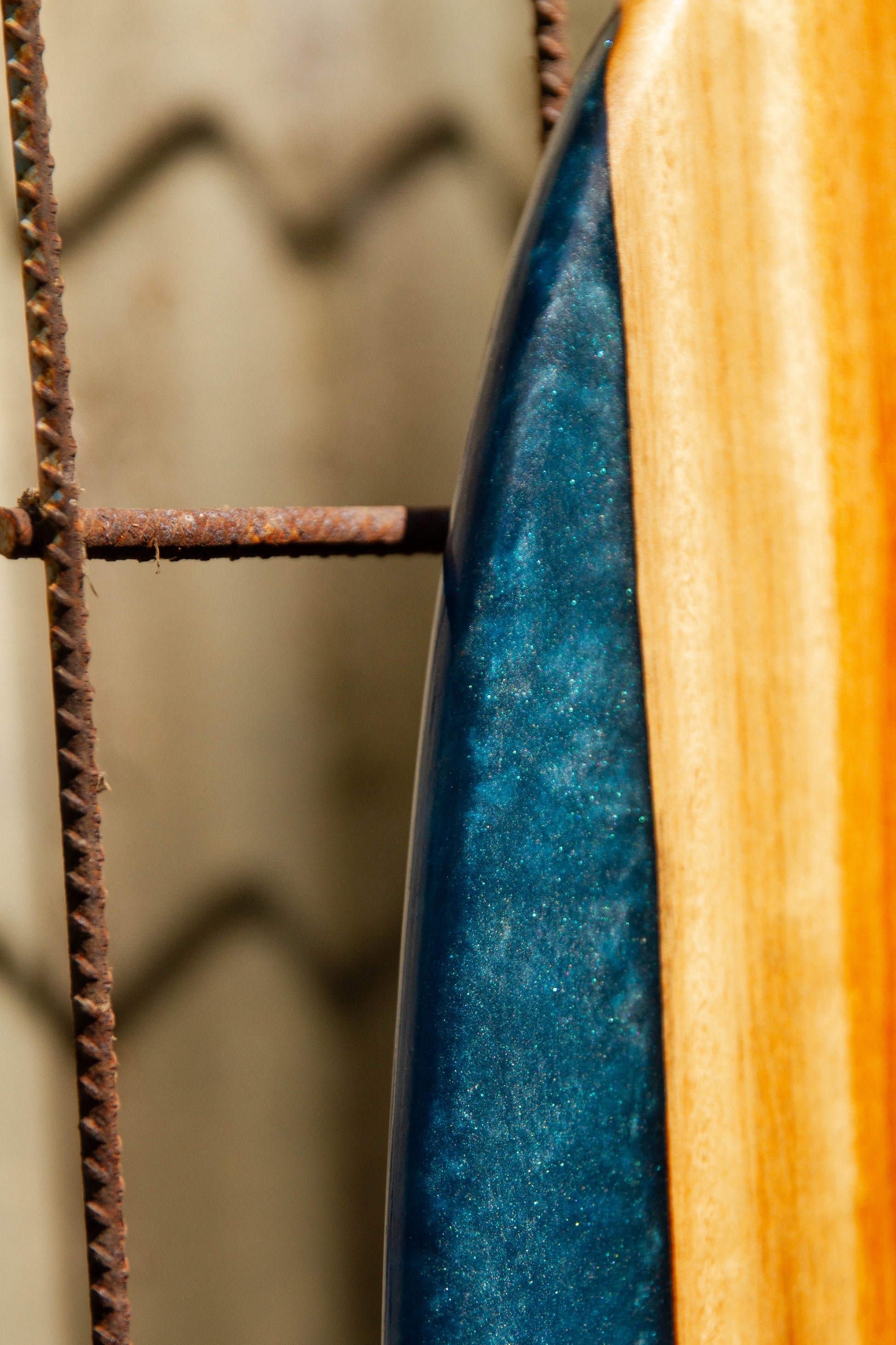 Handmade wooden Balance Board with resin artwork