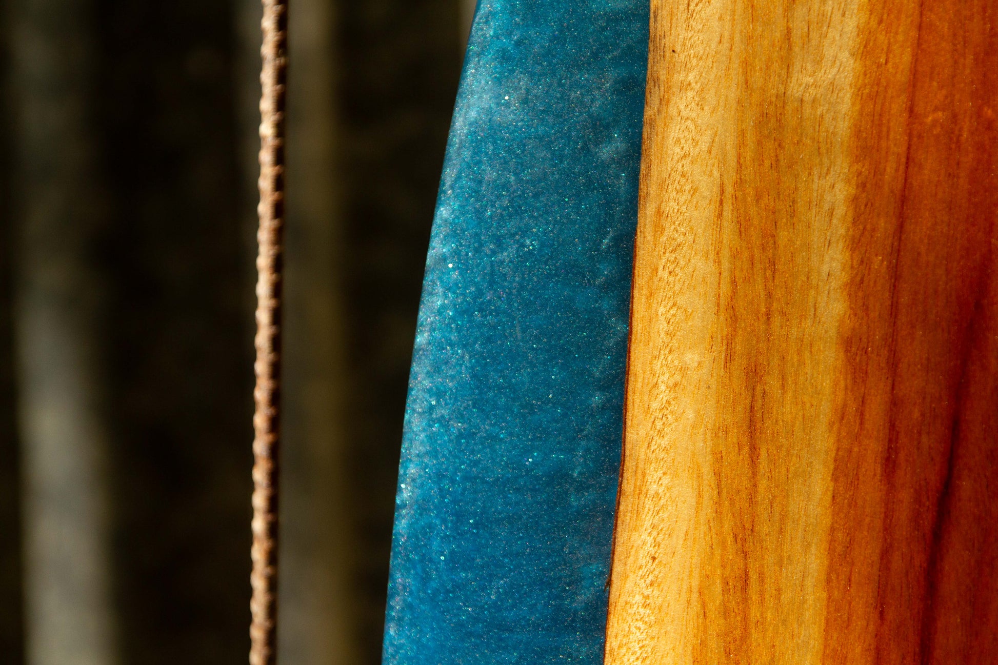 Handmade wooden Balance Board with resin artwork