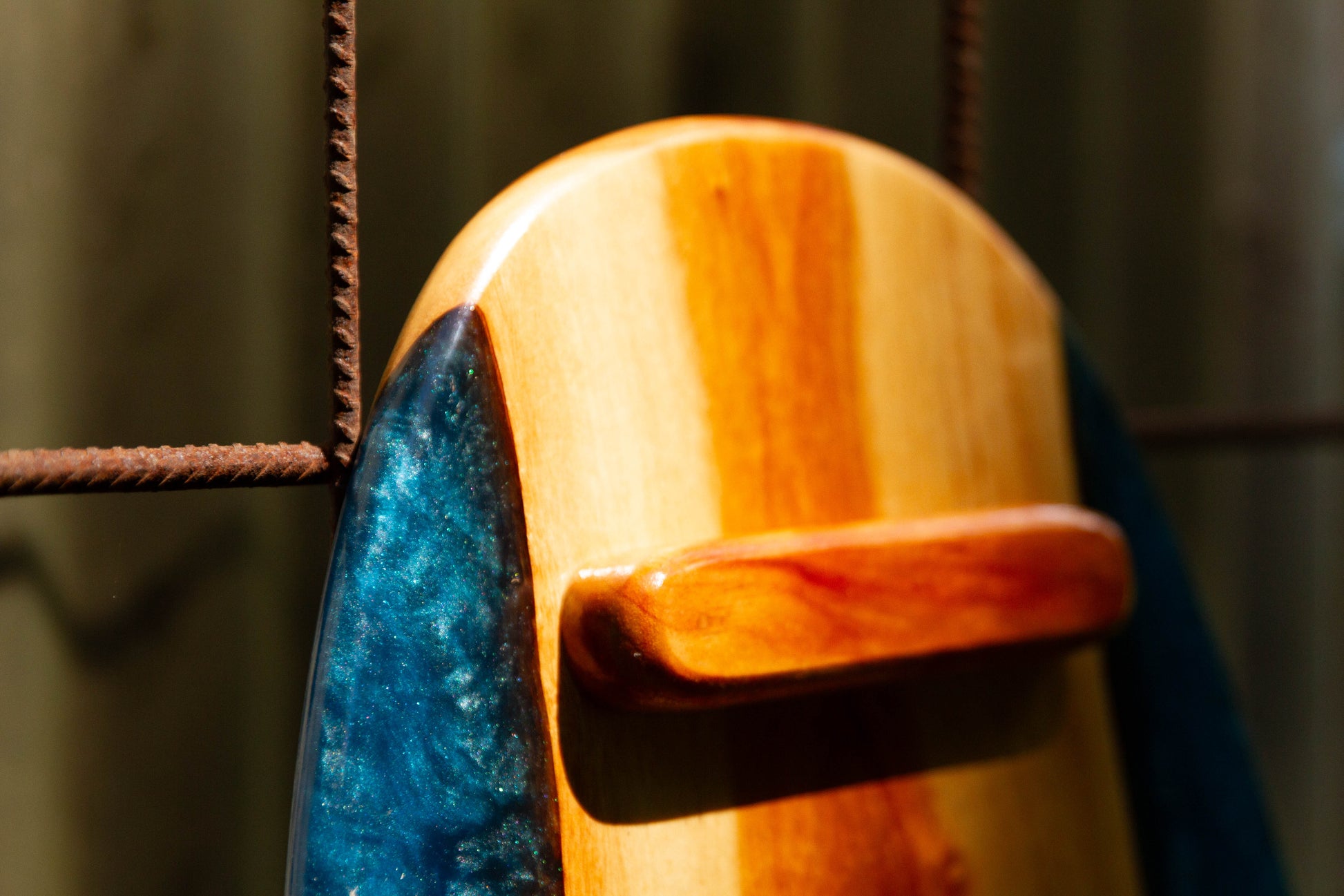 Handmade wooden Balance Board with resin artwork