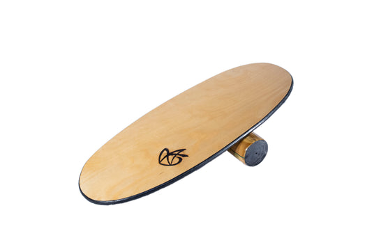 Wooden Balance Board "The Bean" & 100mm Wood Roller