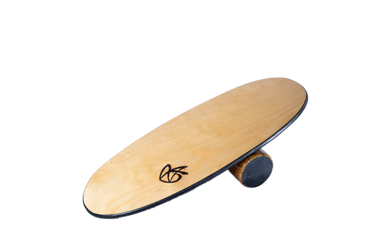 Handmade Wooden Balance Board - The Bean with 125 Wood Roller – Ahnotion