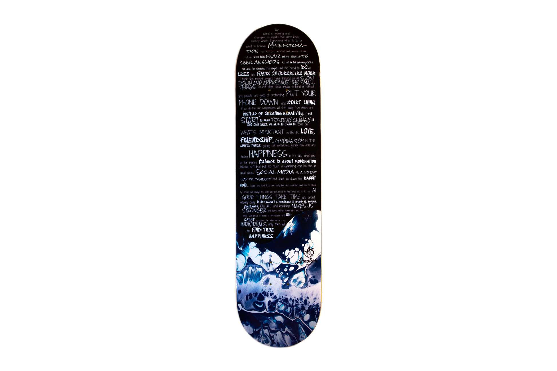 Ahnotion Calosophy logo Skateboard deck 8.125" 8.25" 8.5"