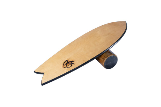 Wooden Surf Balance Board "The Fish" & 125mm Wood Roller